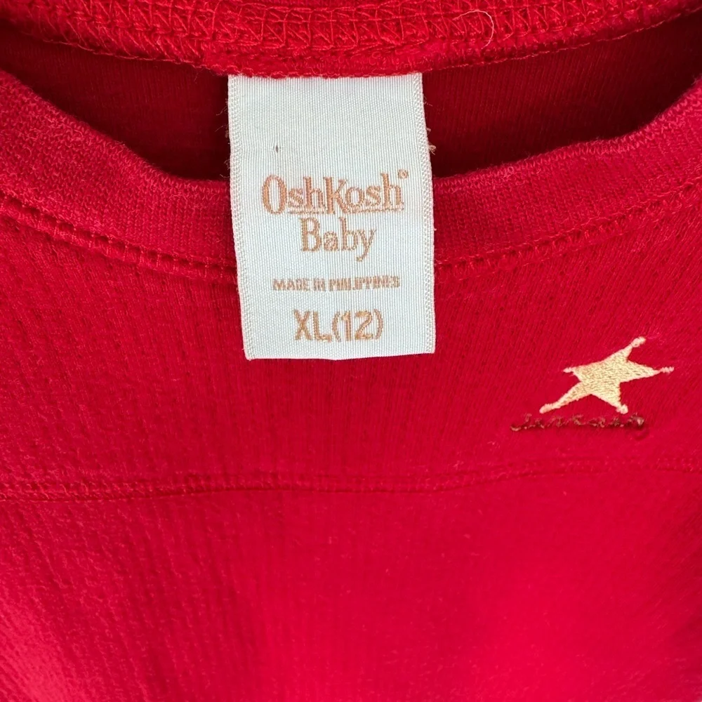 Oshkosh Baby Vintage Red Horse Themed Footie Size 12M